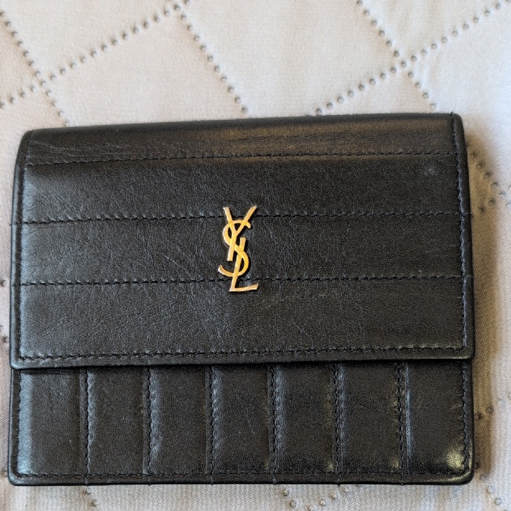 Saint Laurent Black Leather Card Holder